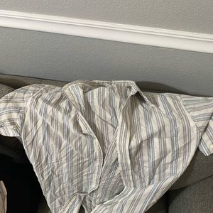 stripped button down shirt